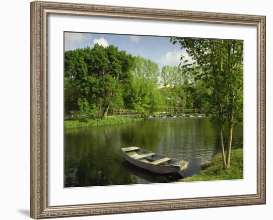 Boat on the River Charente, St. Simeux, Poitou Charentes, France, Europe-Michael Busselle-Framed Photographic Print