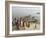 Boat on the River Ganges While a Cremation Takes Place, Varanasi, Uttar Pradesh State, India-Tony Waltham-Framed Photographic Print