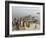 Boat on the River Ganges While a Cremation Takes Place, Varanasi, Uttar Pradesh State, India-Tony Waltham-Framed Photographic Print