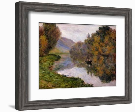 Boat on the Seine near Jeufosse-Claude Monet-Framed Giclee Print