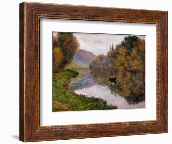 Boat on the Seine near Jeufosse-Claude Monet-Framed Giclee Print