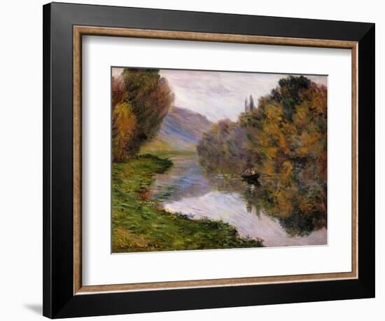 Boat on the Seine near Jeufosse-Claude Monet-Framed Giclee Print