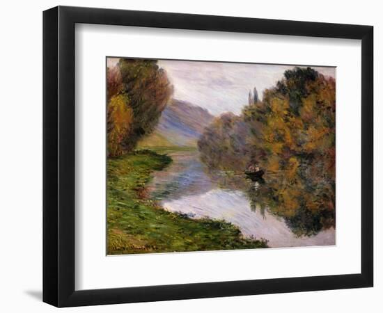 Boat on the Seine near Jeufosse-Claude Monet-Framed Giclee Print