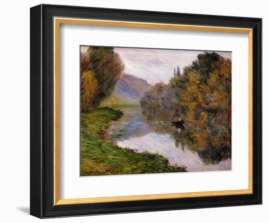 Boat on the Seine near Jeufosse-Claude Monet-Framed Giclee Print