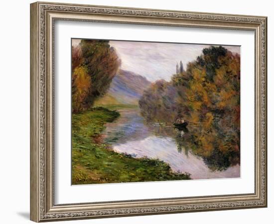 Boat on the Seine near Jeufosse-Claude Monet-Framed Giclee Print