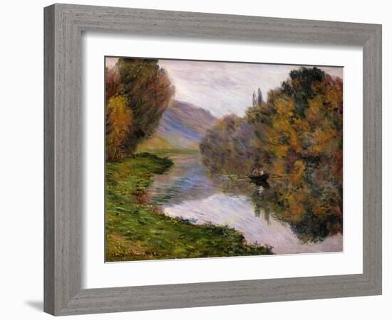 Boat on the Seine near Jeufosse-Claude Monet-Framed Giclee Print