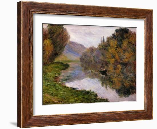 Boat on the Seine near Jeufosse-Claude Monet-Framed Giclee Print