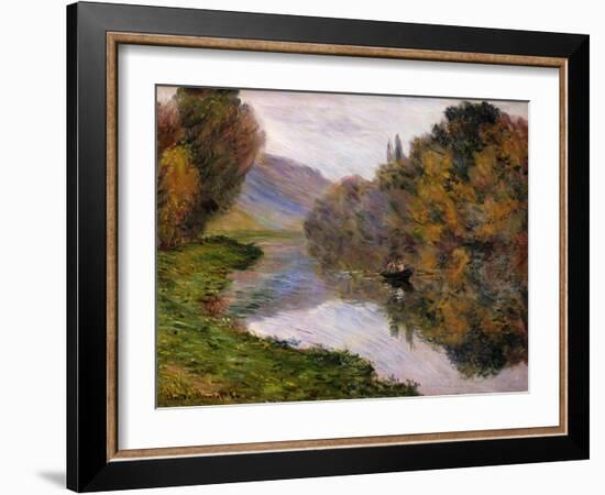 Boat on the Seine near Jeufosse-Claude Monet-Framed Giclee Print