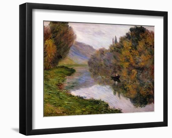 Boat on the Seine near Jeufosse-Claude Monet-Framed Giclee Print