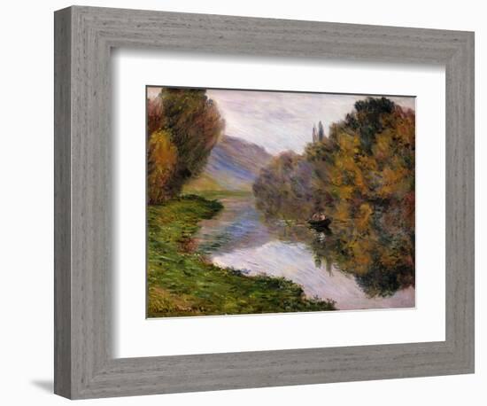 Boat on the Seine Near Jeufosse-Claude Monet-Framed Giclee Print