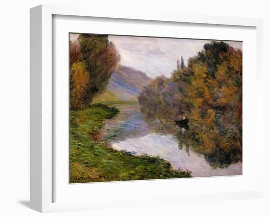 Boat on the Seine Near Jeufosse-Claude Monet-Framed Giclee Print