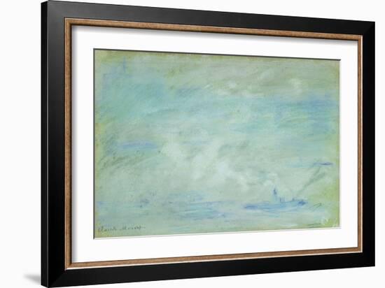 Boat on the Thames, Haze Effect; Bateau Sur La Tamise, Effet de Brume, 1901-Claude Monet-Framed Giclee Print