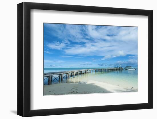 Boat Pier on Carp Island, One of the Rock Islands, Palau, Central Pacific-Michael Runkel-Framed Photographic Print