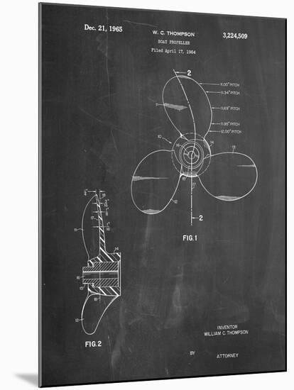 Boat Propeller 1964 Patent-Cole Borders-Mounted Art Print