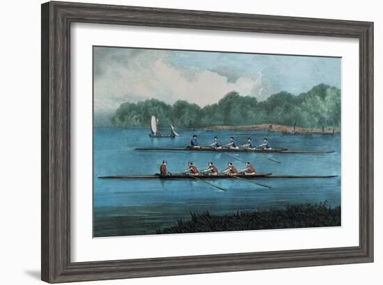 Boat Race-Currier & Ives-Framed Art Print