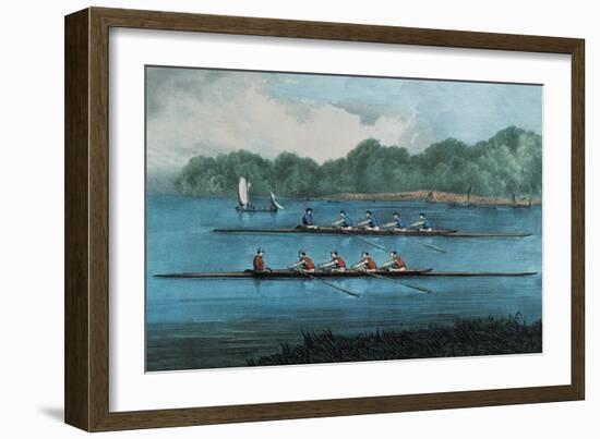 Boat Race-Currier & Ives-Framed Art Print