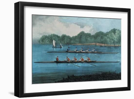 Boat Race-Currier & Ives-Framed Art Print