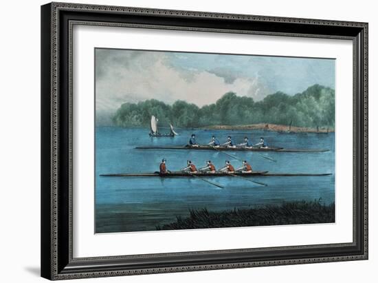 Boat Race-Currier & Ives-Framed Art Print