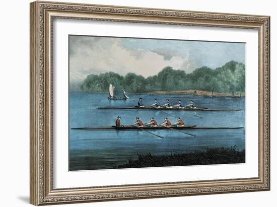 Boat Race-Currier & Ives-Framed Art Print