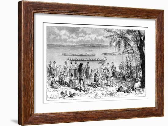 Boat Racing on the Mekong, 1895-Charles Barbant-Framed Giclee Print