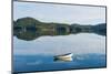 Boat reflection and buoys on a mussel farm in Trinity Bay, Newfoundland and Labrador, Canada-null-Mounted Photographic Print