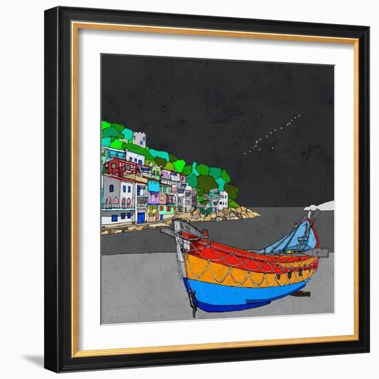 Boat Ride along the Coast I-Ynon Mabat-Framed Art Print