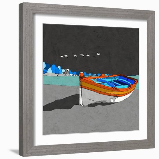 Boat Ride along the Coast II-Ynon Mabat-Framed Art Print