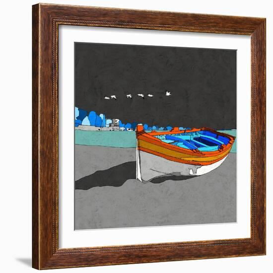 Boat Ride along the Coast II-Ynon Mabat-Framed Art Print
