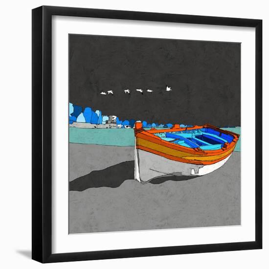 Boat Ride along the Coast II-Ynon Mabat-Framed Art Print