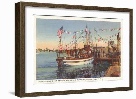Boat, Sponge Exchange, Tarpon Springs, Florida-null-Framed Art Print