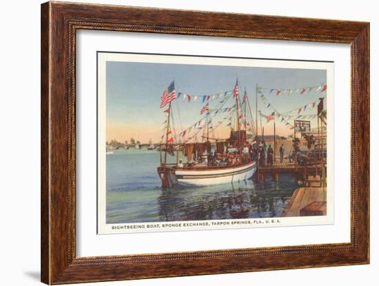 Boat, Sponge Exchange, Tarpon Springs, Florida-null-Framed Art Print