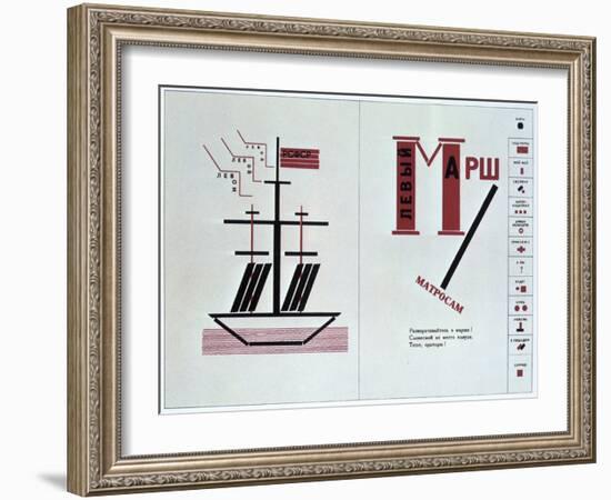 Boat Spread from 'For Reading Out Loud, a Collection of Poems, 1923-Lazar Markovich Lissitzky-Framed Giclee Print