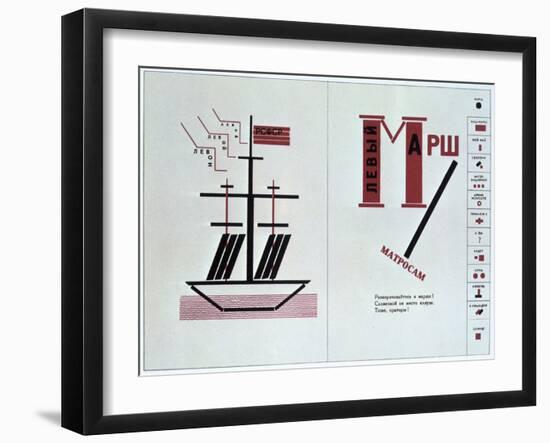 Boat Spread from 'For Reading Out Loud, a Collection of Poems, 1923-Lazar Markovich Lissitzky-Framed Giclee Print