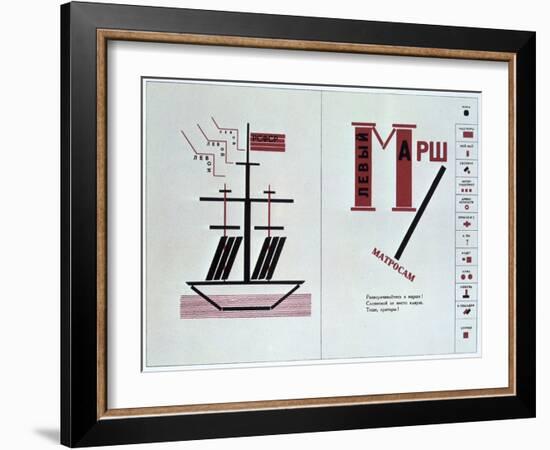 Boat Spread from 'For Reading Out Loud, a Collection of Poems, 1923-Lazar Markovich Lissitzky-Framed Giclee Print