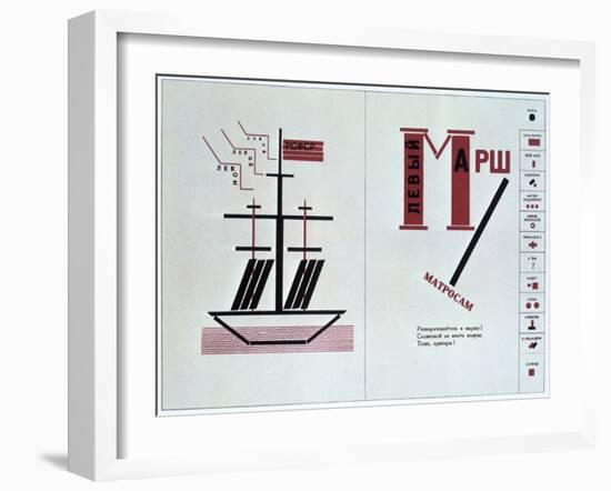 Boat Spread from 'For Reading Out Loud, a Collection of Poems, 1923-Lazar Markovich Lissitzky-Framed Giclee Print