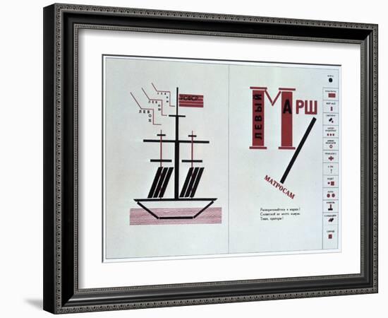 Boat Spread from 'For Reading Out Loud, a Collection of Poems, 1923-Lazar Markovich Lissitzky-Framed Giclee Print