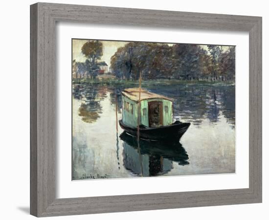 Boat Studio, 1874, Oil on Canvas-Claude Monet-Framed Giclee Print