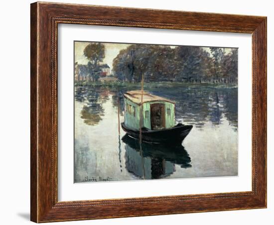 Boat Studio, 1874, Oil on Canvas-Claude Monet-Framed Giclee Print