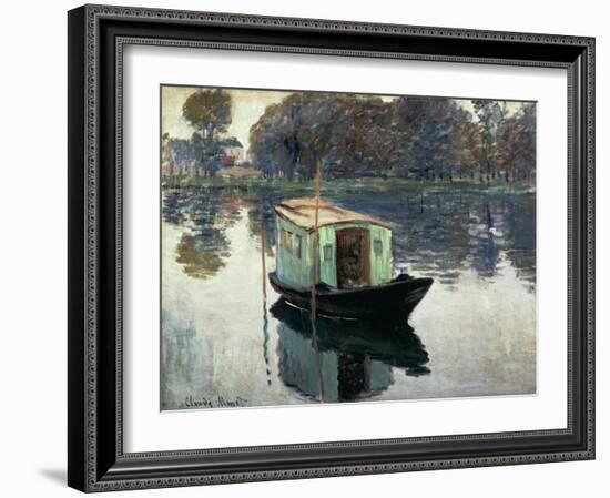 Boat Studio, 1874, Oil on Canvas-Claude Monet-Framed Giclee Print