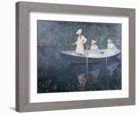 Boat the 'Norvegienne' at Giverny, France, c. 1887-Claude Monet-Framed Giclee Print