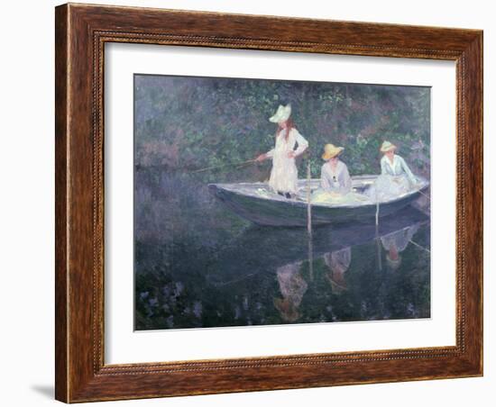 Boat the 'Norvegienne' at Giverny, France, c. 1887-Claude Monet-Framed Giclee Print