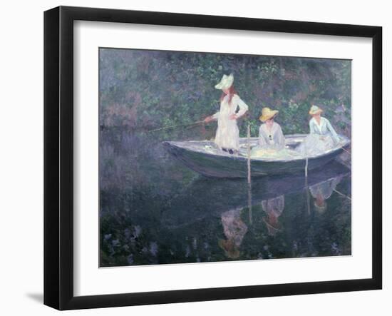 Boat the 'Norvegienne' at Giverny, France, c. 1887-Claude Monet-Framed Giclee Print