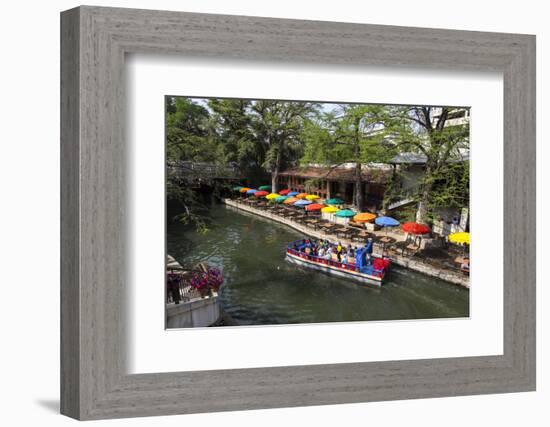 Boat Tours on the Riverwalk in Downtown San Antonio, Texas, USA-Chuck Haney-Framed Photographic Print