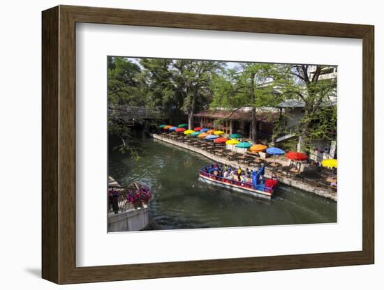 Boat Tours on the Riverwalk in Downtown San Antonio, Texas, USA-Chuck Haney-Framed Photographic Print