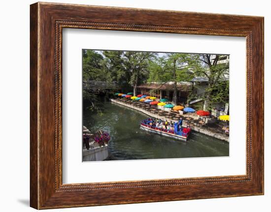 Boat Tours on the Riverwalk in Downtown San Antonio, Texas, USA-Chuck Haney-Framed Photographic Print