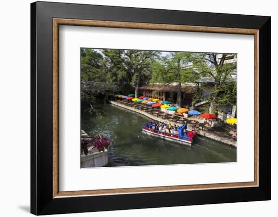 Boat Tours on the Riverwalk in Downtown San Antonio, Texas, USA-Chuck Haney-Framed Photographic Print