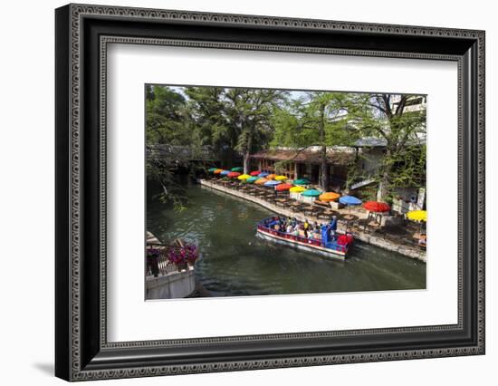 Boat Tours on the Riverwalk in Downtown San Antonio, Texas, USA-Chuck Haney-Framed Photographic Print