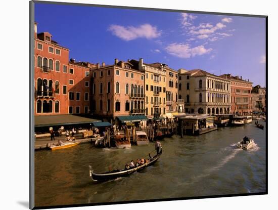 Boat Traffic by Rialto Bridge, Ponte Rialto, Venice, Veneto, Italy-Walter Bibikow-Mounted Photographic Print