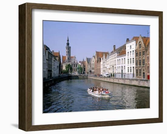 Boat Trips Along the Canals, Bruges (Brugge), Unesco World Heritage Site, Belgium-Roy Rainford-Framed Photographic Print