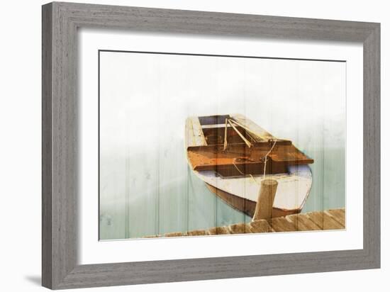 Boat with Textured Wood Look II-Ynon Mabat-Framed Art Print
